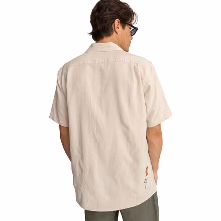 Flower Embroidery Short-Sleeve Shirt - Men's