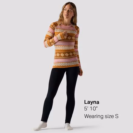 Spruces Print Lightweight Merino Crew - Women's