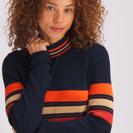 Mockneck Stripe Sweater - Women's