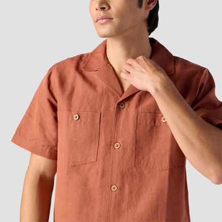 Textured Cotton Short-Sleeve Button Up - Men's