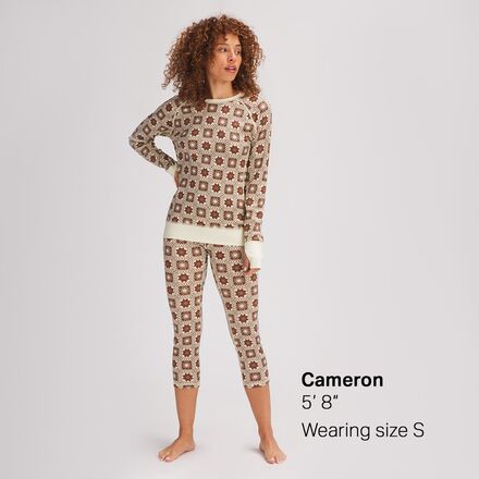 Spruces Mid-Weight Merino Printed Baselayer Crew - Women's