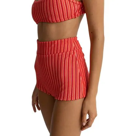 Terry Sands Stripe Surf Bikini Bottom Short - Women's