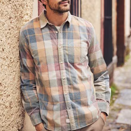 Long-Sleeve Lightweight Plaid Cord Shirt - Men's