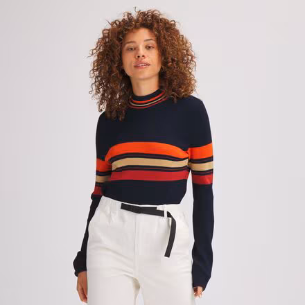 Mockneck Stripe Sweater - Women's