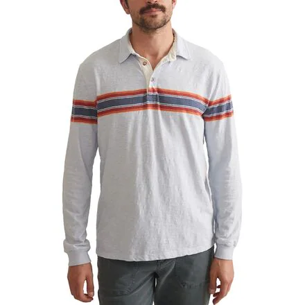 Nirvana Heavy Slub Stripe Long-Sleeve Rugby Polo - Men's