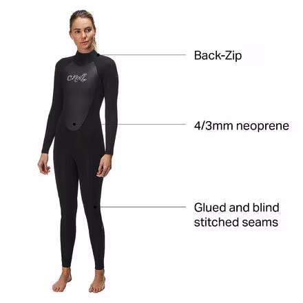Epic 4/3mm Back-Zip Full Suit - Women's