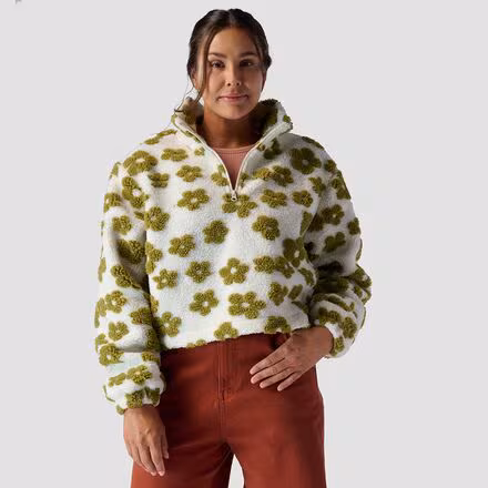 Printed Mid Pile Fleece 1/4 Zip Pullover - Women's