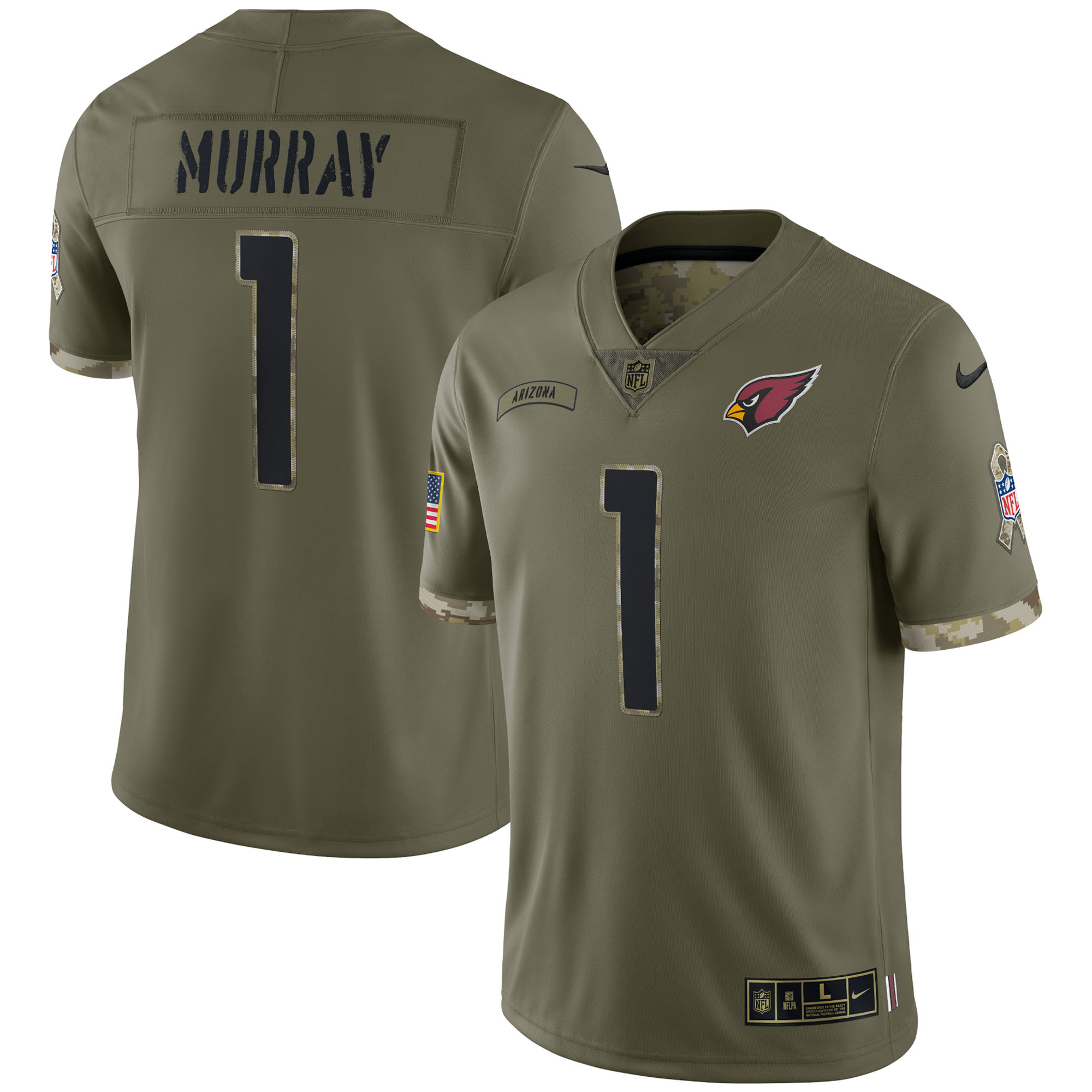 Kyler Murray Arizona Cardinals 2022 Salute To Service Limited Jersey - Olive - US Jersey Mall