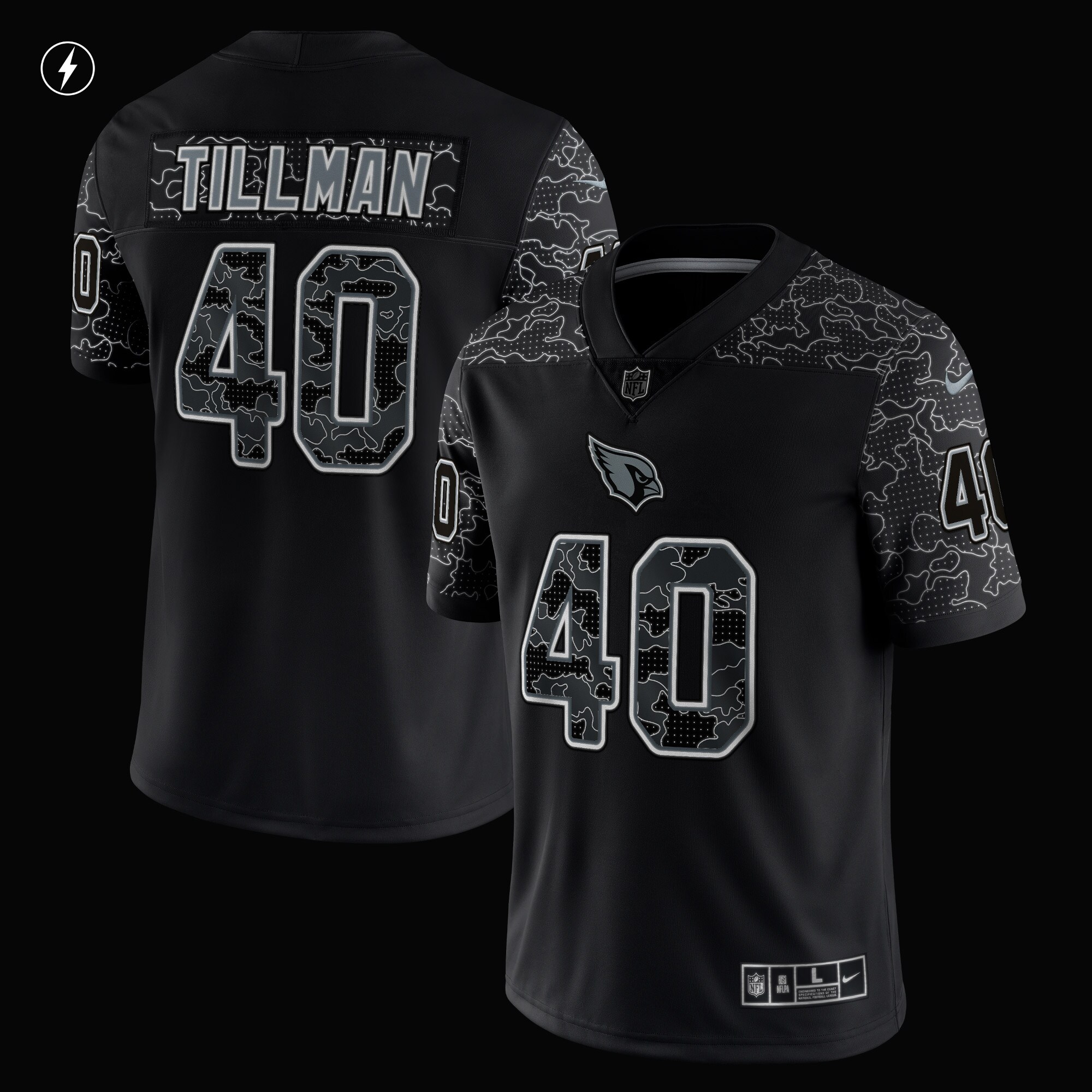 Pat Tillman Arizona Cardinals Retired Player RFLCTV Limited Jersey - Black - US Jersey Mall