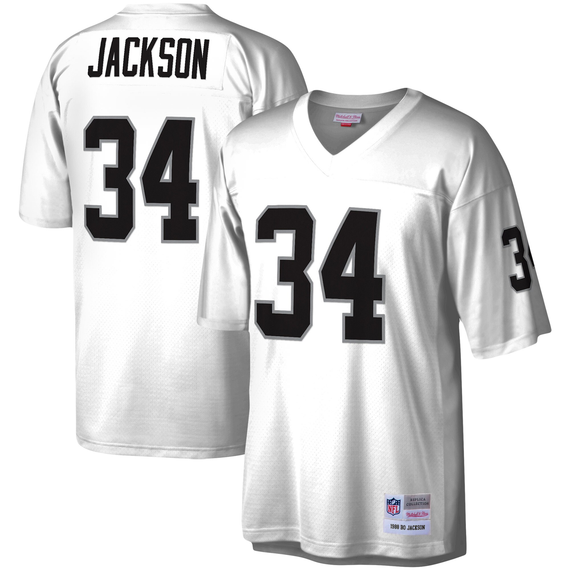 Bo Jackson Las Vegas Raiders Mitchell & Ness Legacy Replica Jersey - White - US Jersey Mall