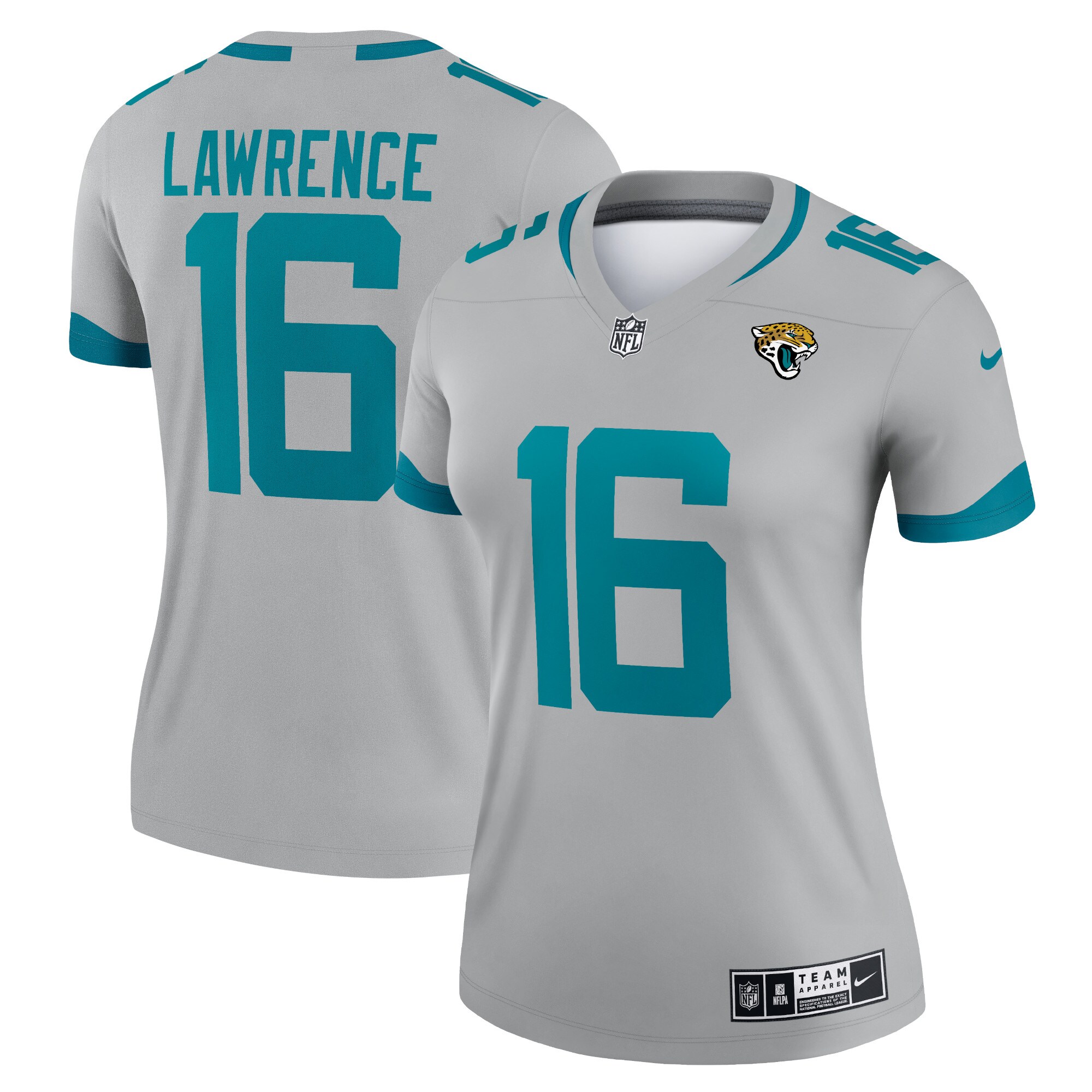 Trevor Lawrence Jacksonville Jaguars Women's Inverted Legend Jersey - Silver - US Jersey Mall