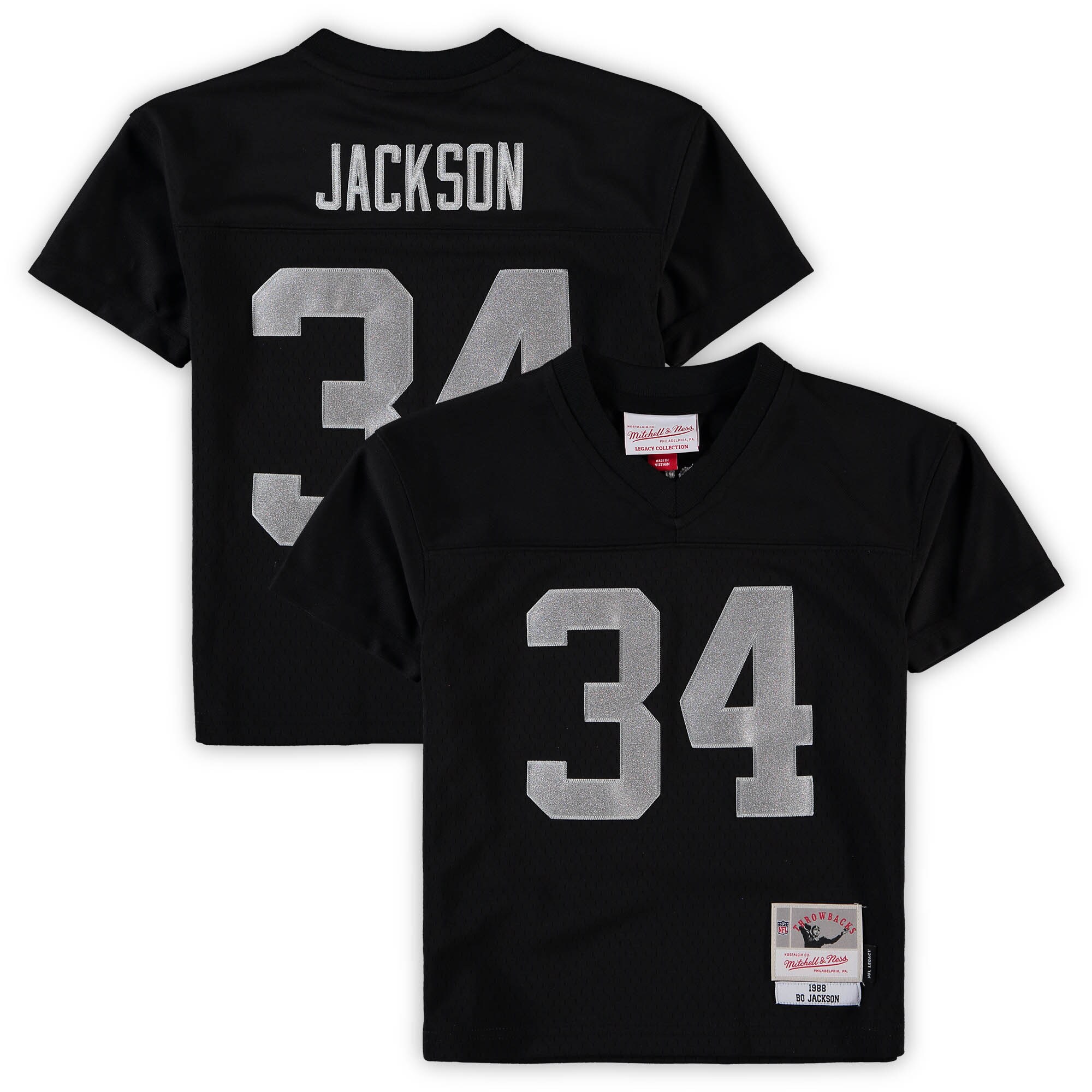 Bo Jackson Las Vegas Raiders Mitchell & Ness Preschool 1988 Retired Player Legacy Jersey - Black - US Jersey Mall