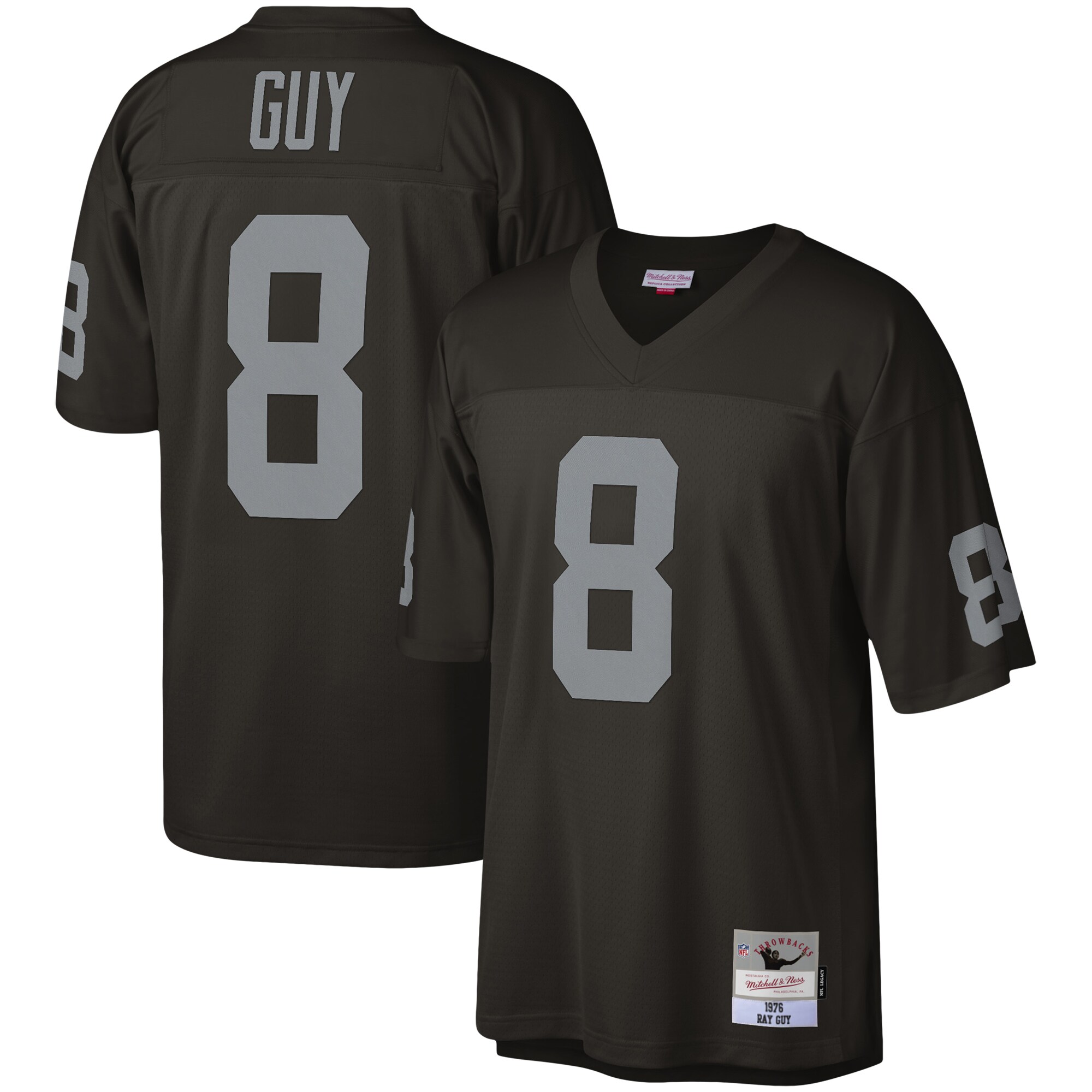 Ray Guy Las Vegas Raiders Mitchell & Ness Legacy Replica Jersey - Black - US Jersey Mall