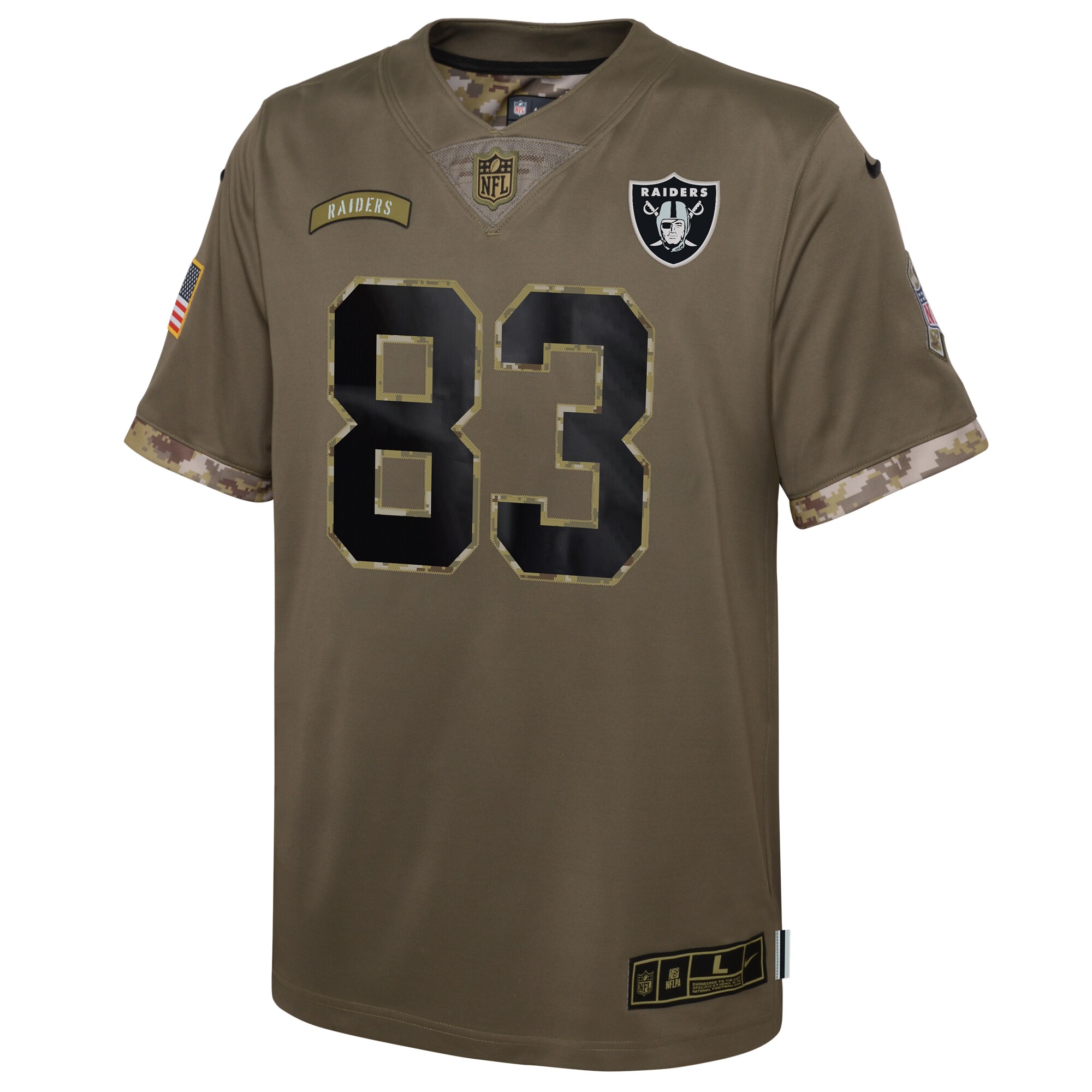 Darren Waller Las Vegas Raiders Youth 2022 Salute To Service Player Limited Jersey - Olive - US Jersey Mall