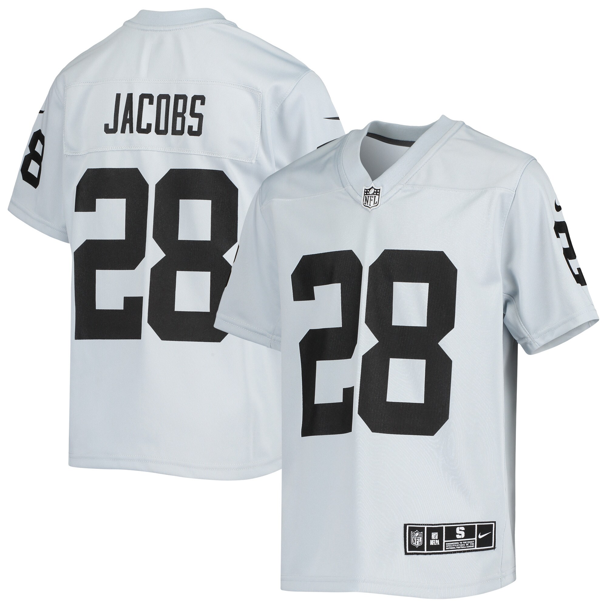Josh Jacobs Las Vegas Raiders Youth Inverted Team Game Jersey - Silver - US Jersey Mall