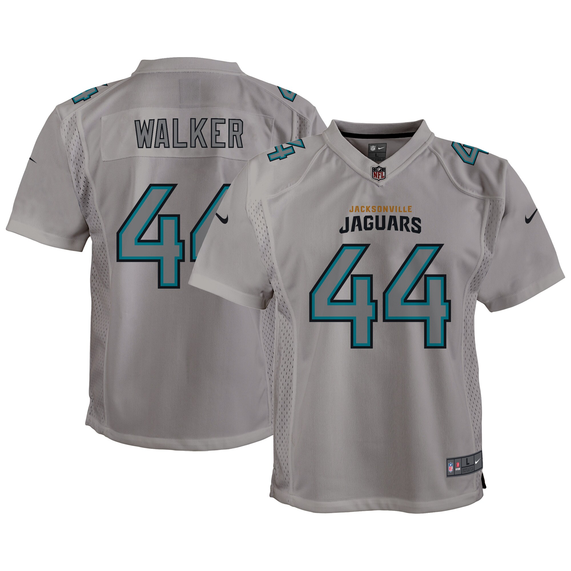 Travon Walker Jacksonville Jaguars Youth Atmosphere Game Jersey - Gray - US Jersey Mall