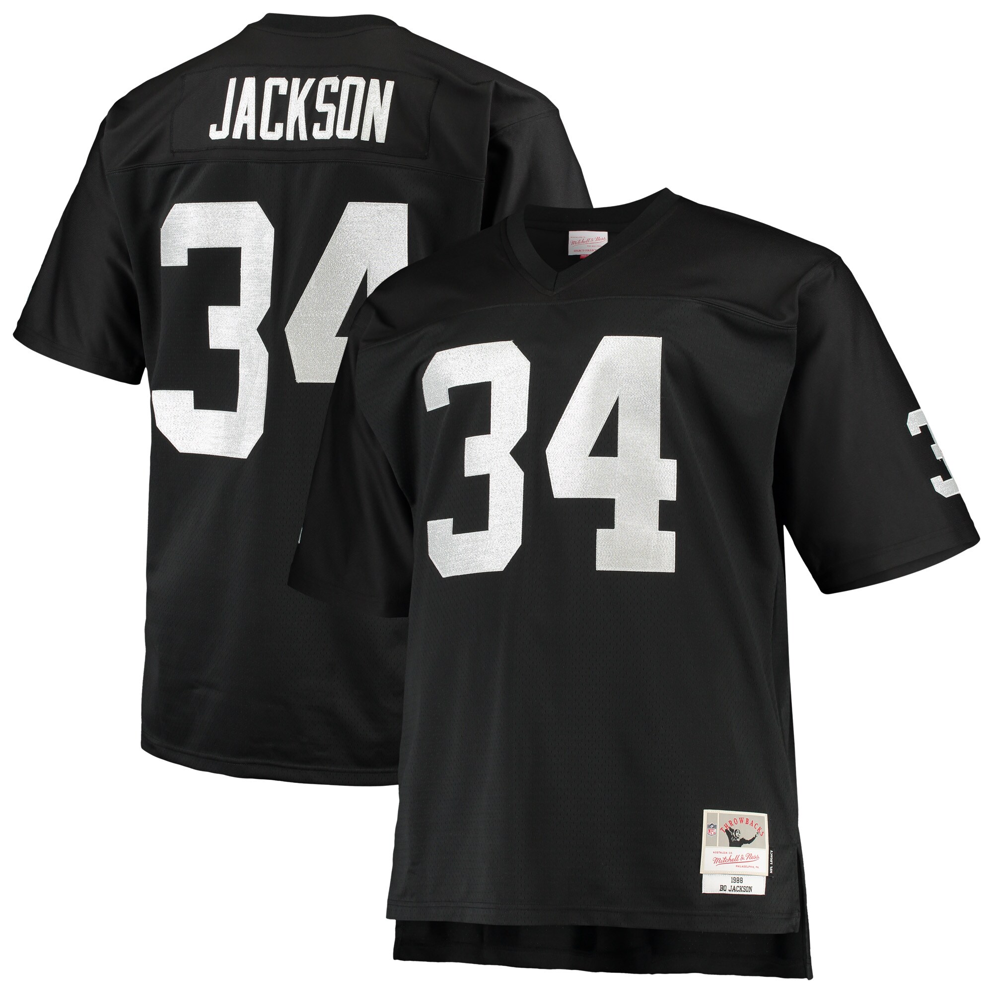 Bo Jackson Las Vegas Raiders Mitchell & Ness Big & Tall 1988 Retired Player Replica Jersey - Black - US Jersey Mall