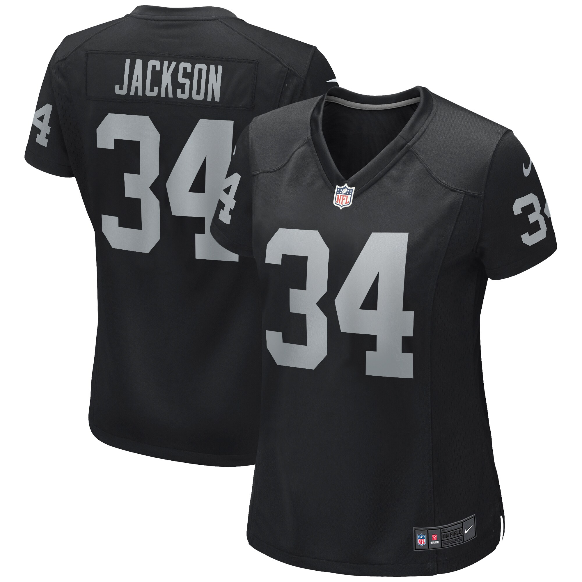 Bo Jackson Las Vegas Raiders Women's Game Retired Player Jersey - Black - US Jersey Mall