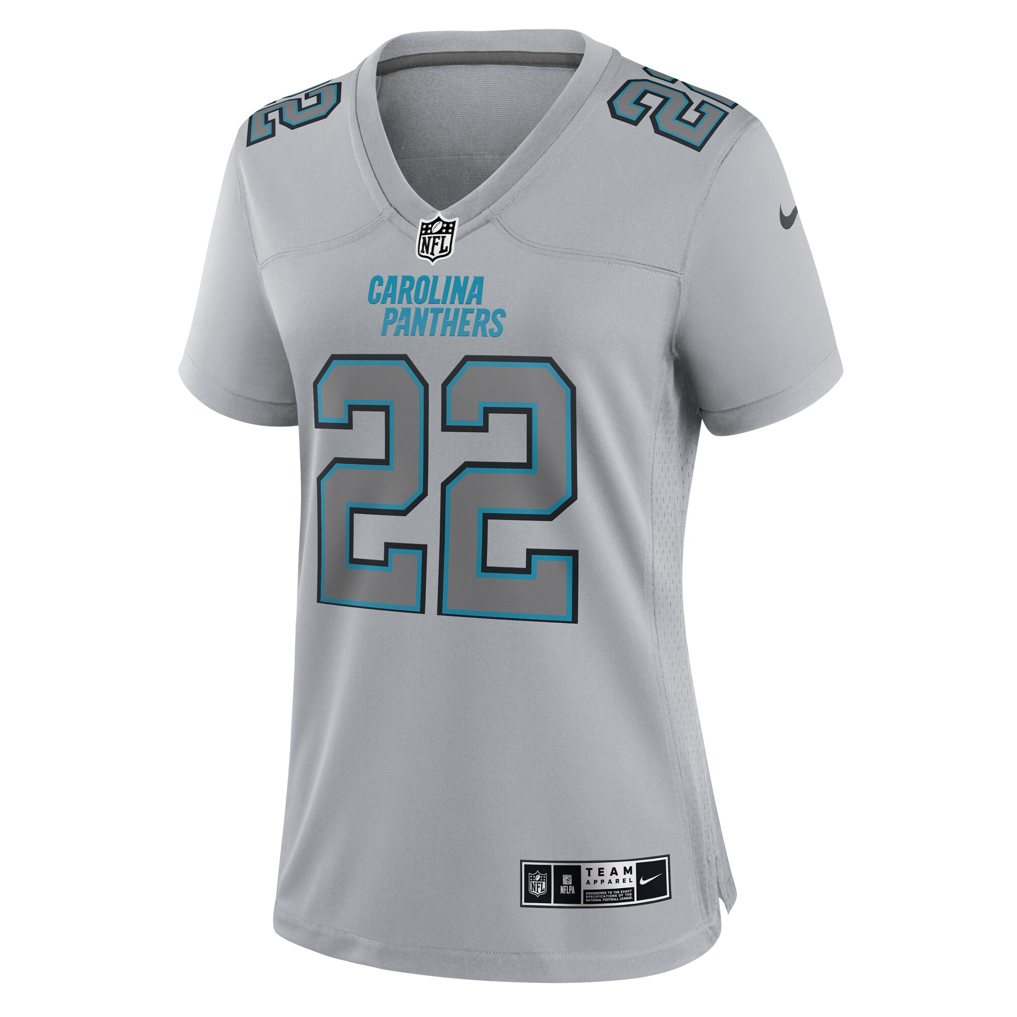 Christian McCaffrey Carolina Panthers Women's Atmosphere Fashion Game Jersey - Gray - US Jersey Mall