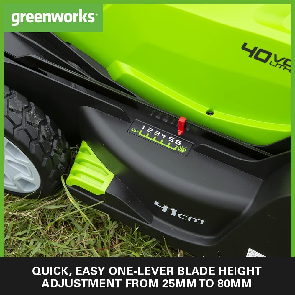Greenworks G40LM41K2X Cordless Lawnmower for Lawns up to 500m²