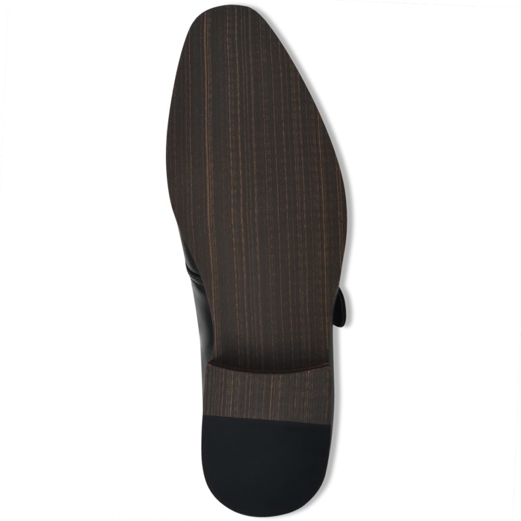 Monk Shoes Buckle Shoes Black PU Leather