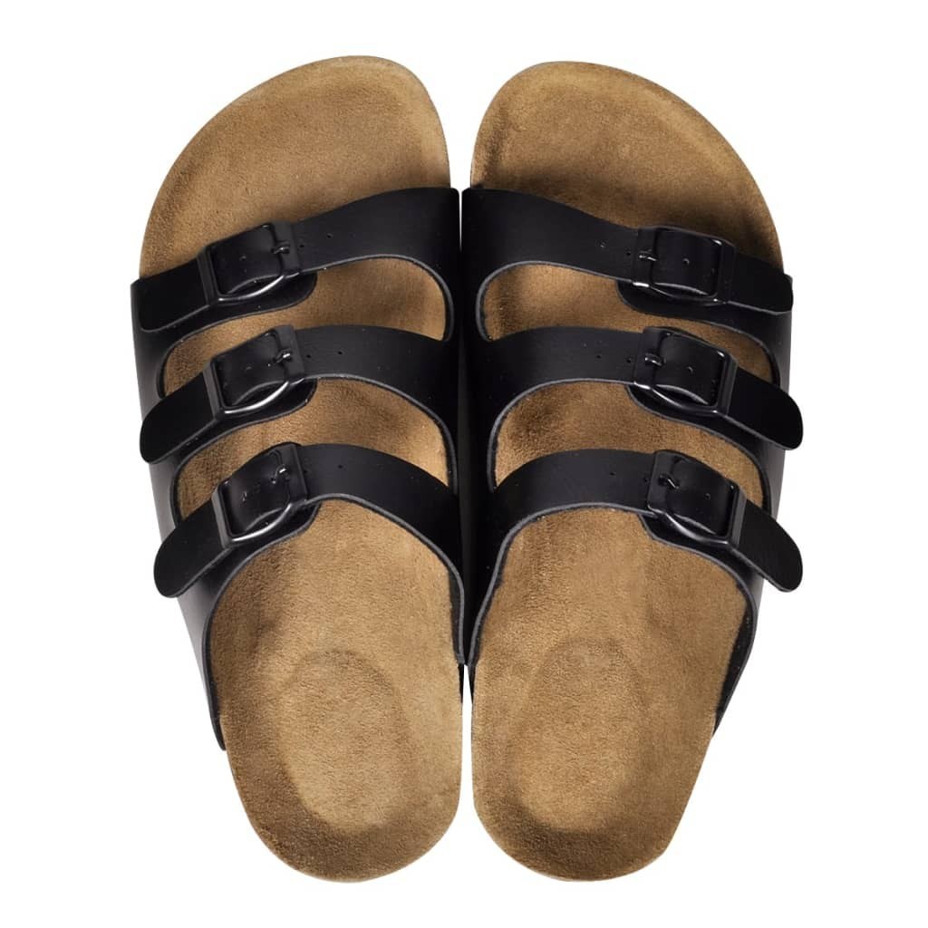 Black Unisex BioKork sandal with 3 buckles