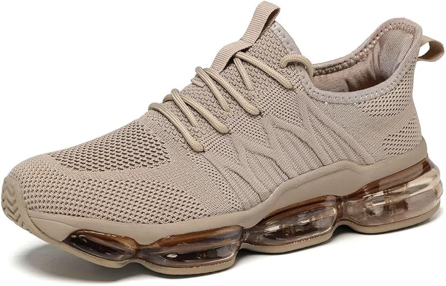 Running Shoes Air Cushion Walking Basketball Sneakers Khaki