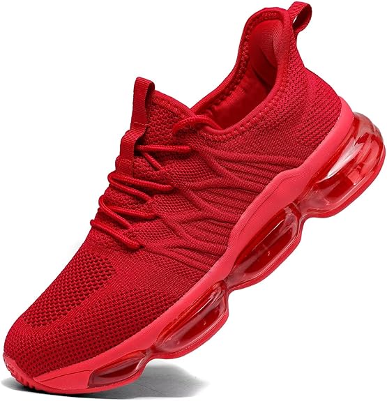 Running Shoes Air Cushion Walking Basketball Sneakers Red