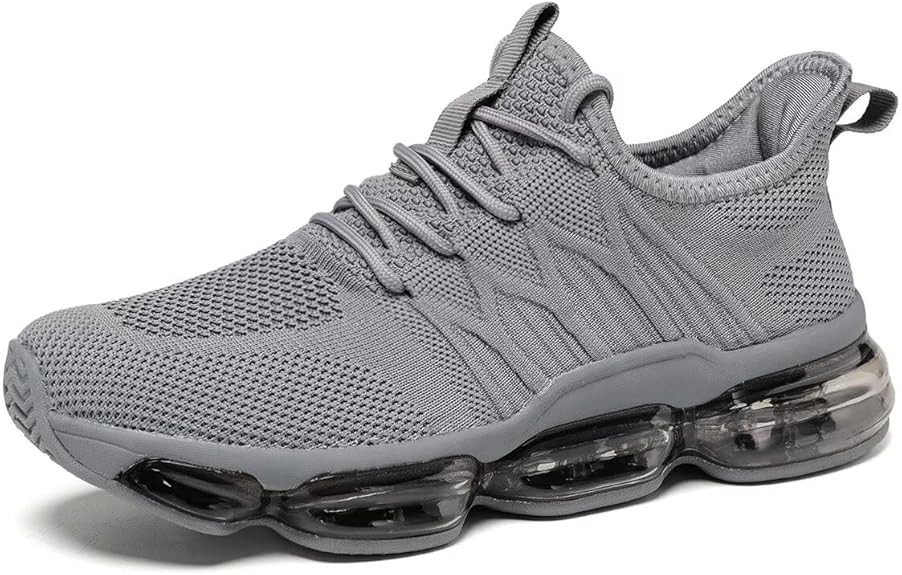 Running Shoes Air Cushion Walking Basketball Sneakers Grey