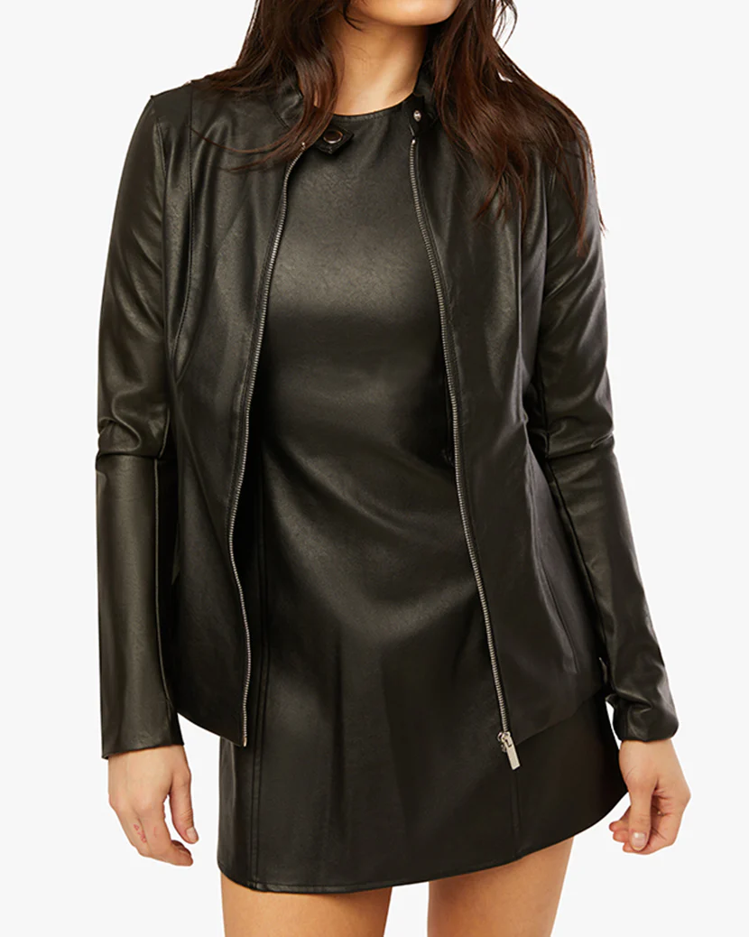 Vegan Leather Moto Jacket