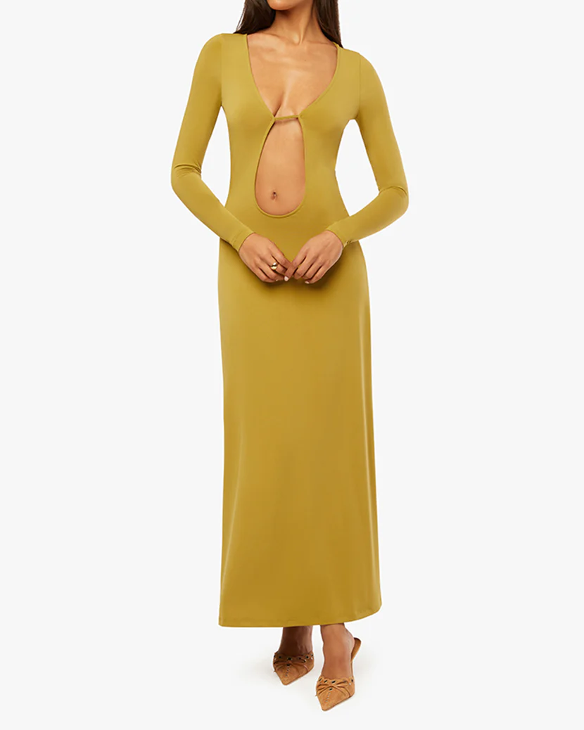 Long Sleeve Cutout Maxi Dress