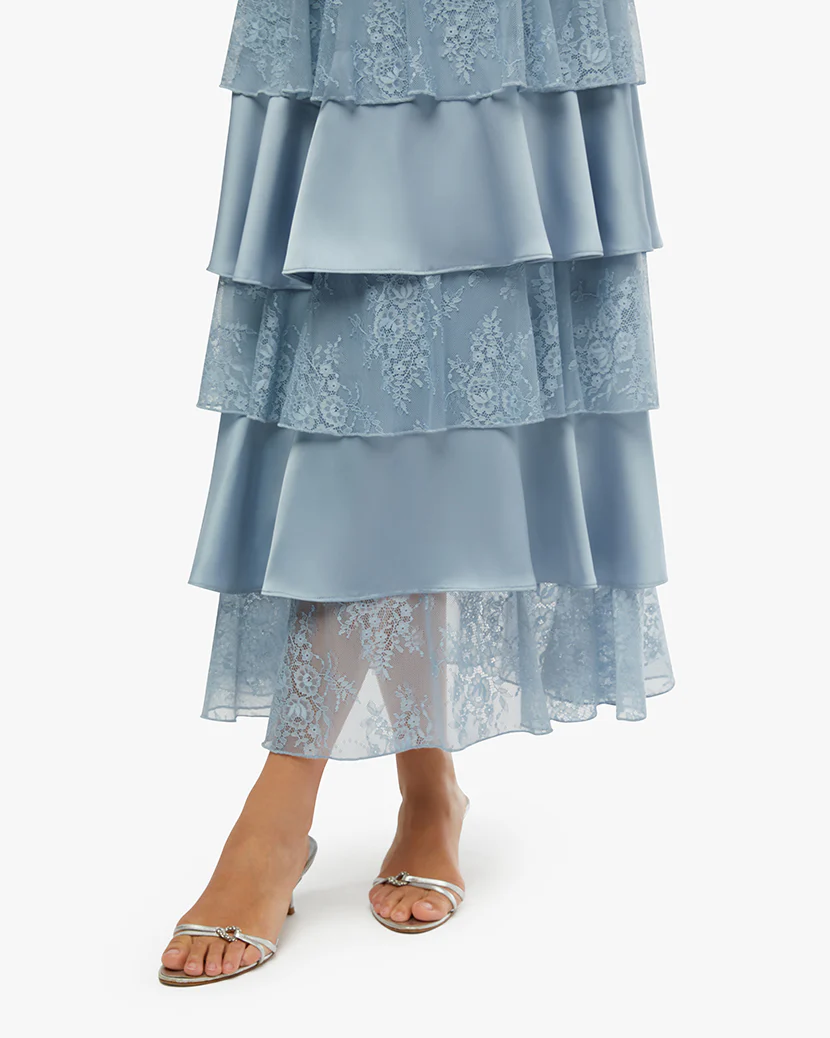 Tiered Lace Midi Dress