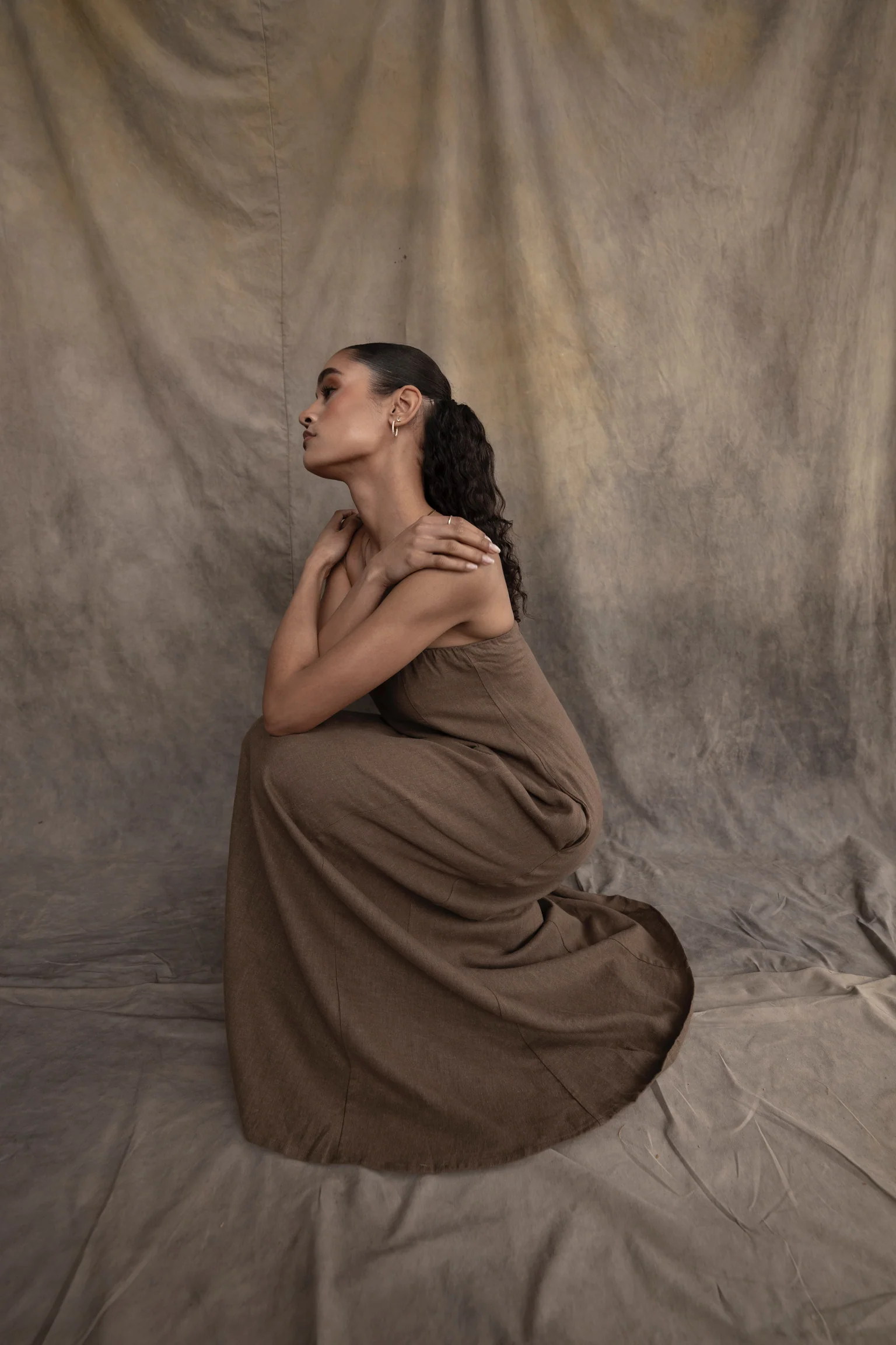 A-line Strapless Midi Dress