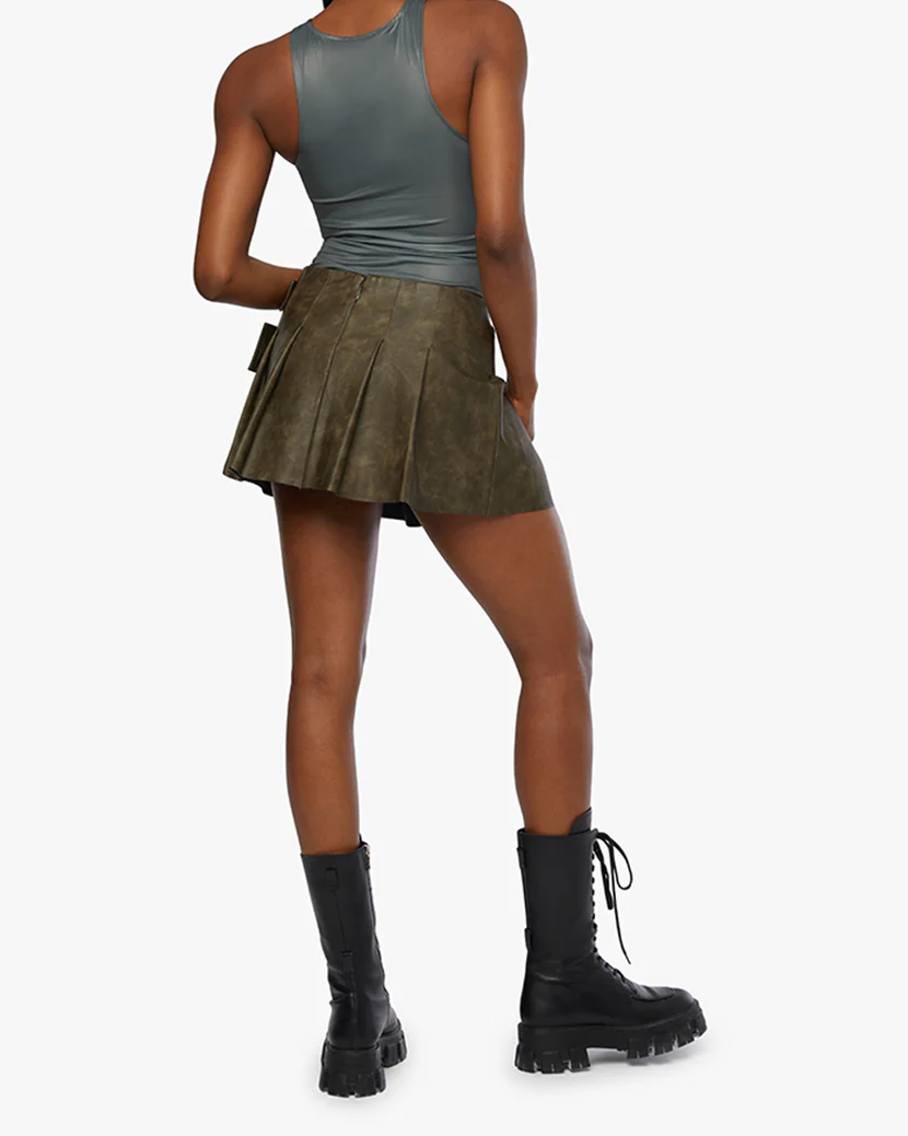 Pleated Micro Mini Skirt