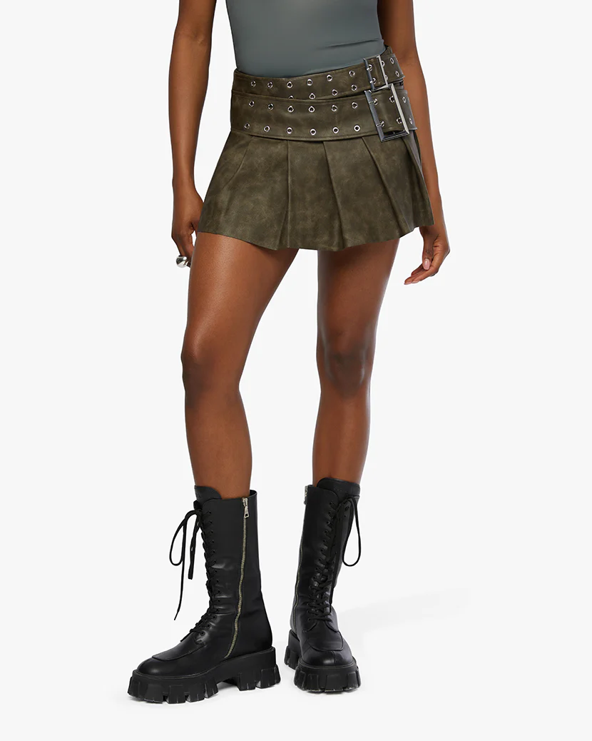 Pleated Micro Mini Skirt