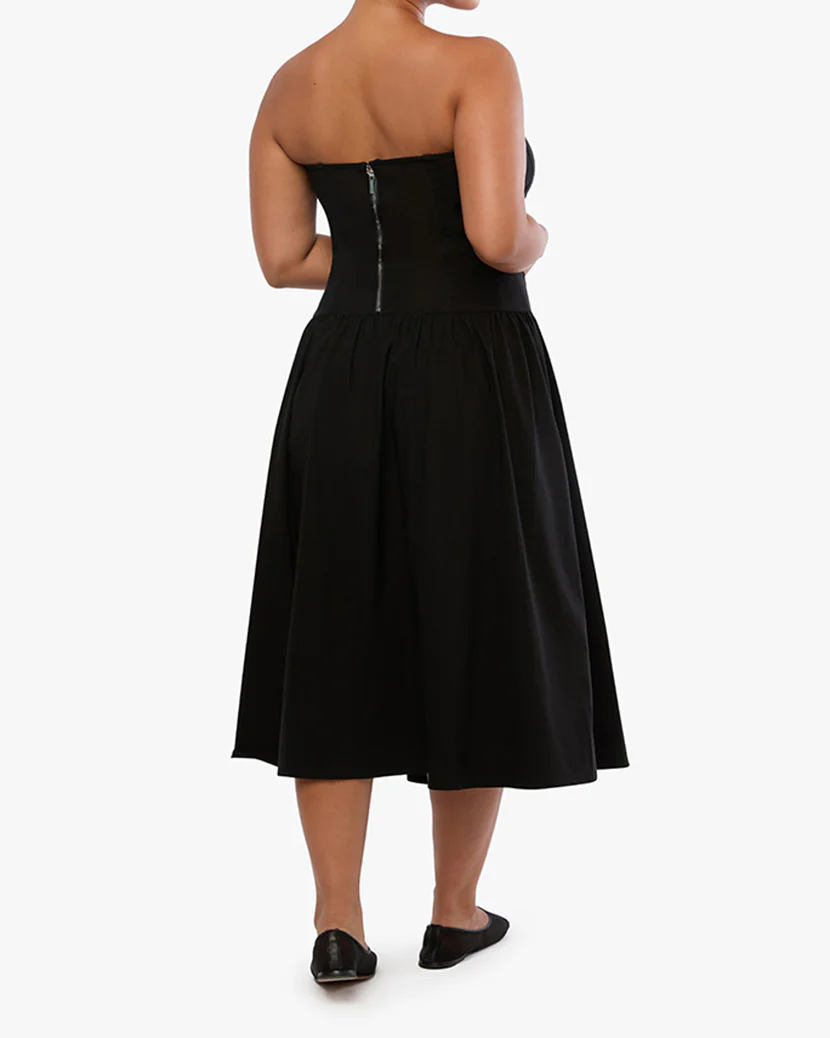 Strapless Corset Midi Dress