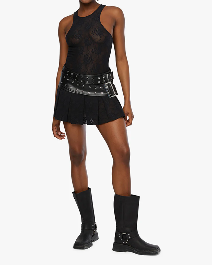 Pleated Micro Mini Skirt