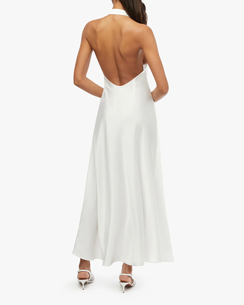 Halter Scoop Midi Dress