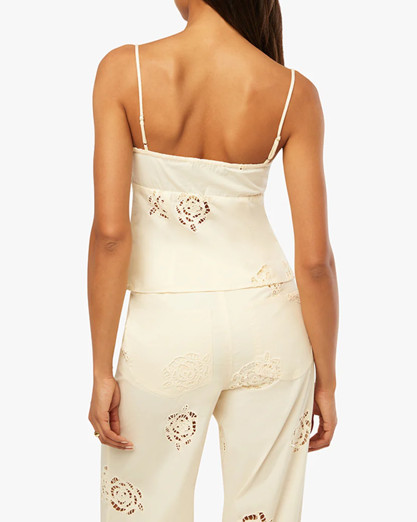 Ruched Cup Button Tank