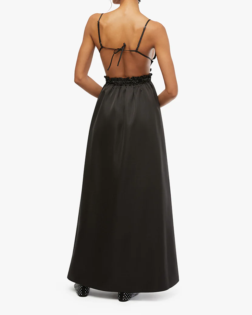 Ruffle Bib Maxi Dress