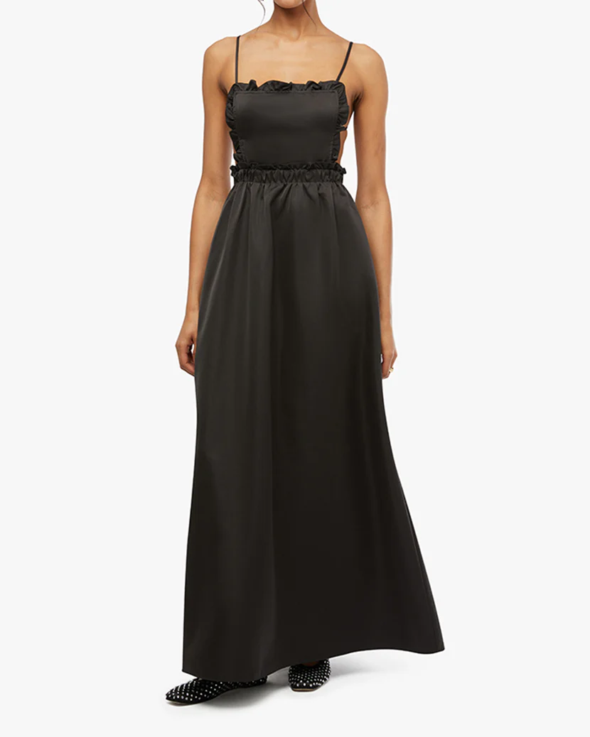 Ruffle Bib Maxi Dress