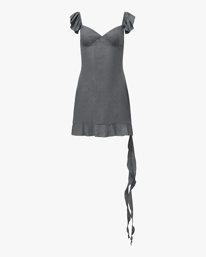 Asymmetrical Lace Mini Dress