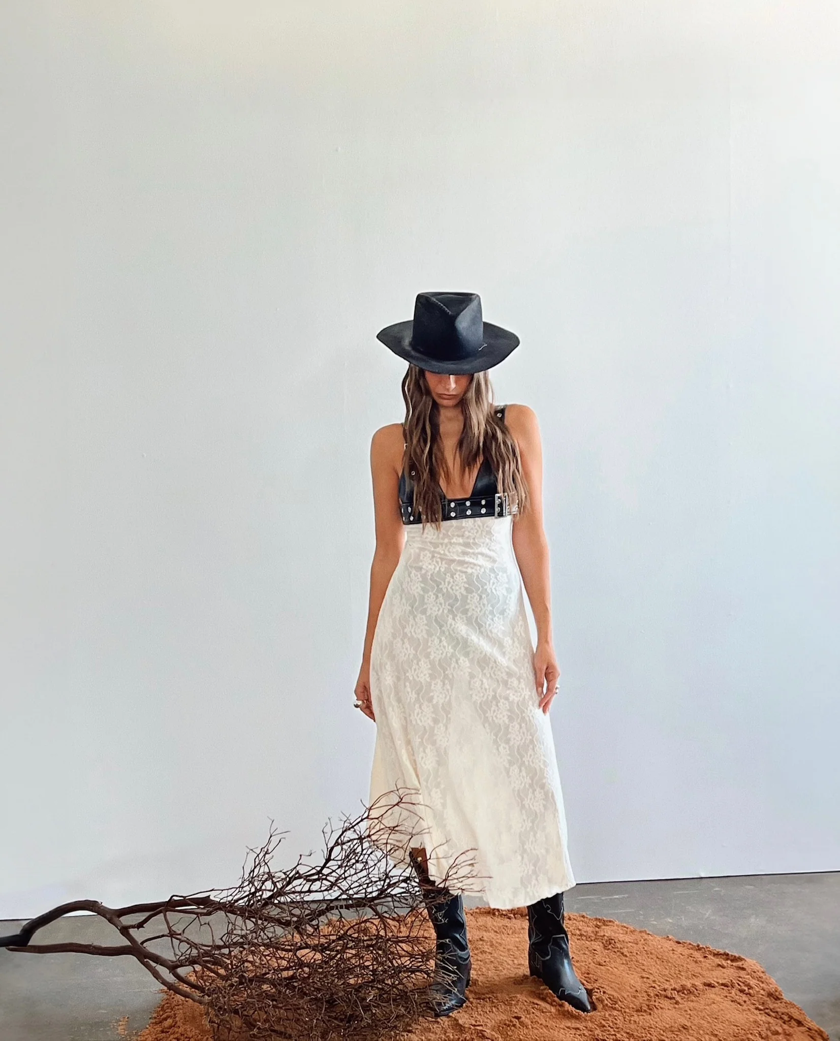 Belt Bodice Midi Dress