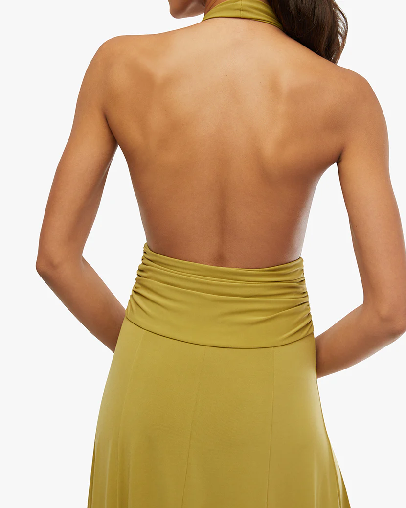 Halter Ruffle Maxi Dress