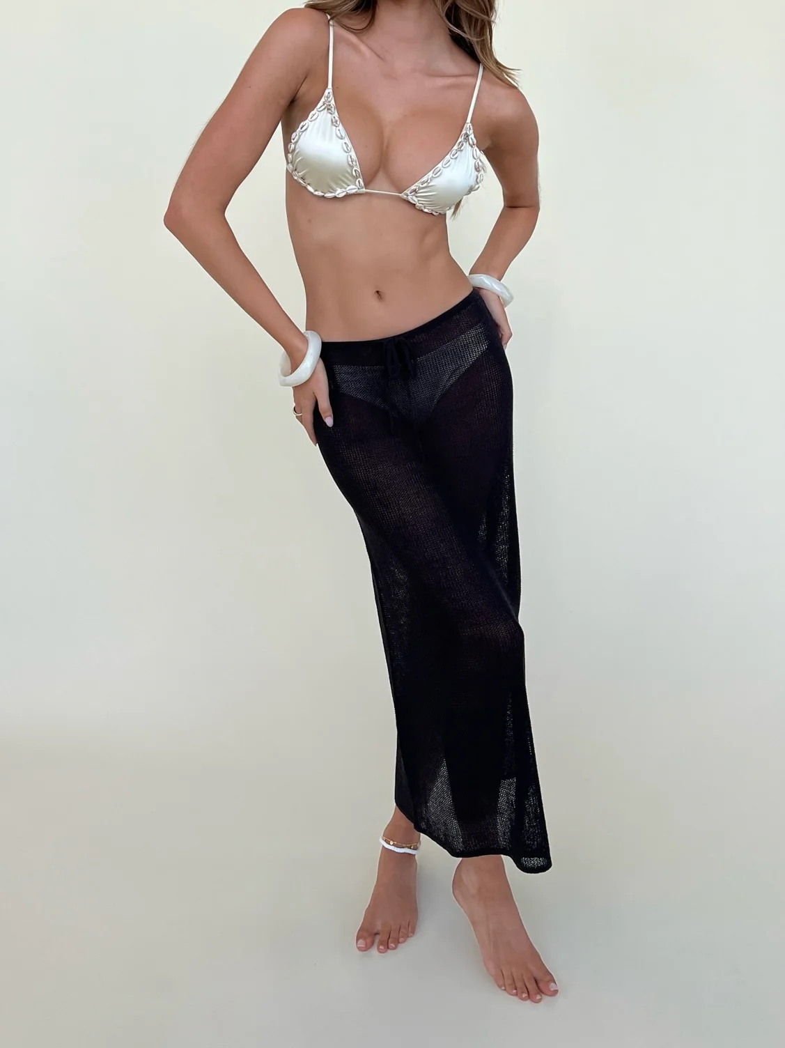 Crochet Low Rise Midi Skirt