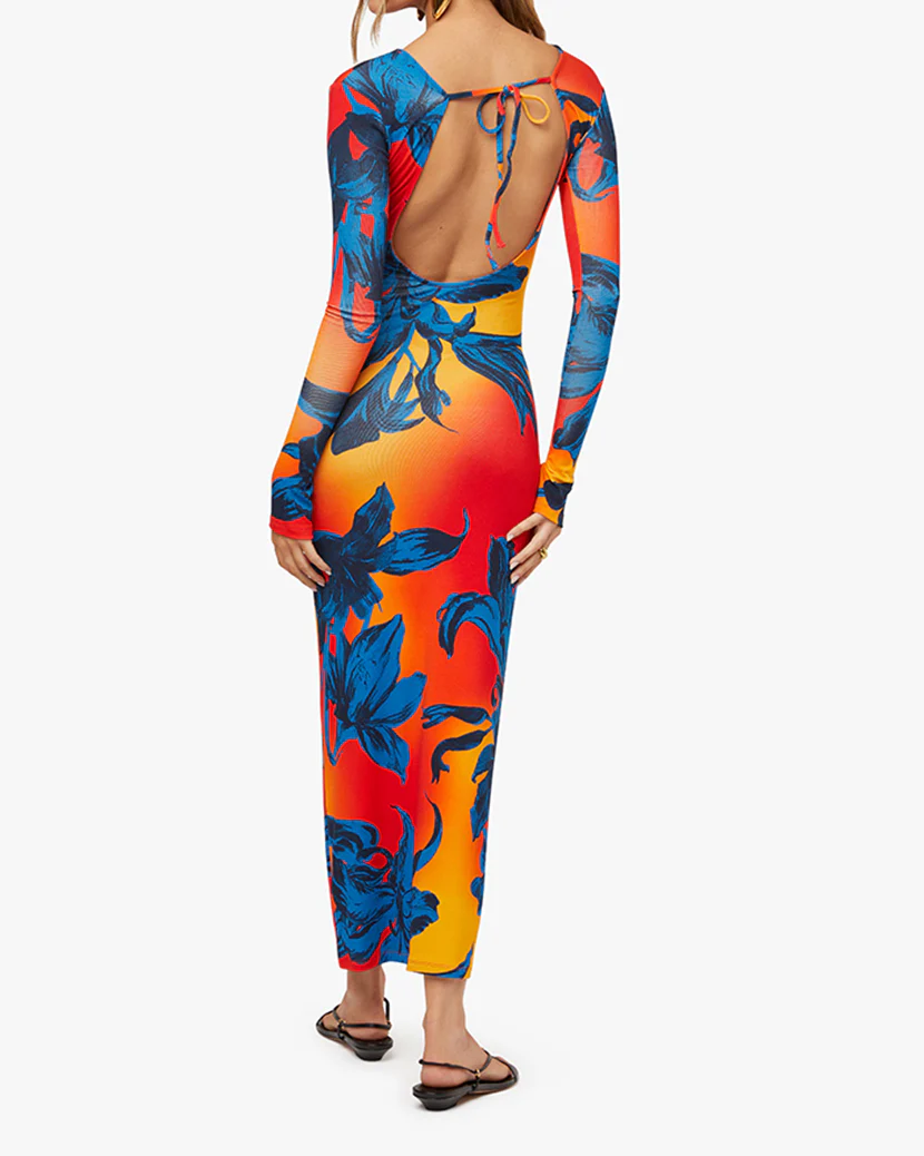 Open Back Knit Maxi Dress