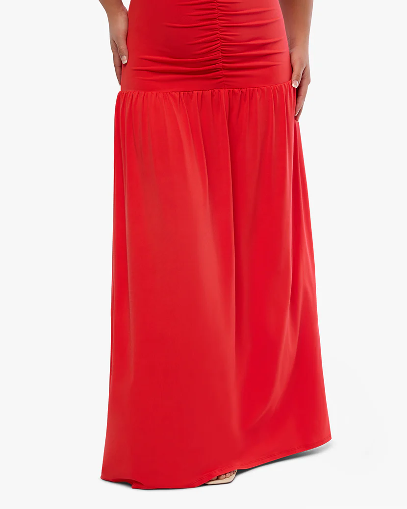 Ruched Front Scoop Maxi Dress