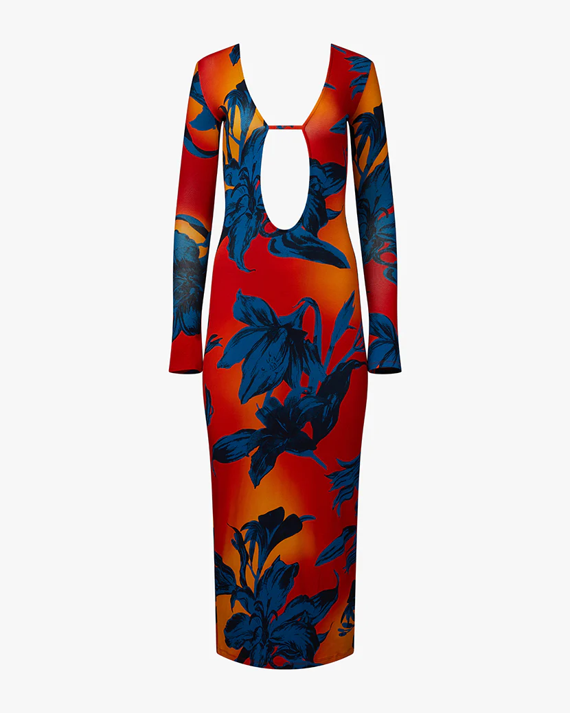 Open Back Knit Maxi Dress