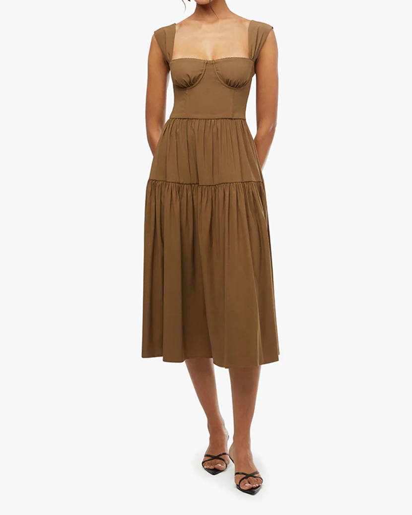 Strap Corset Midi Dress