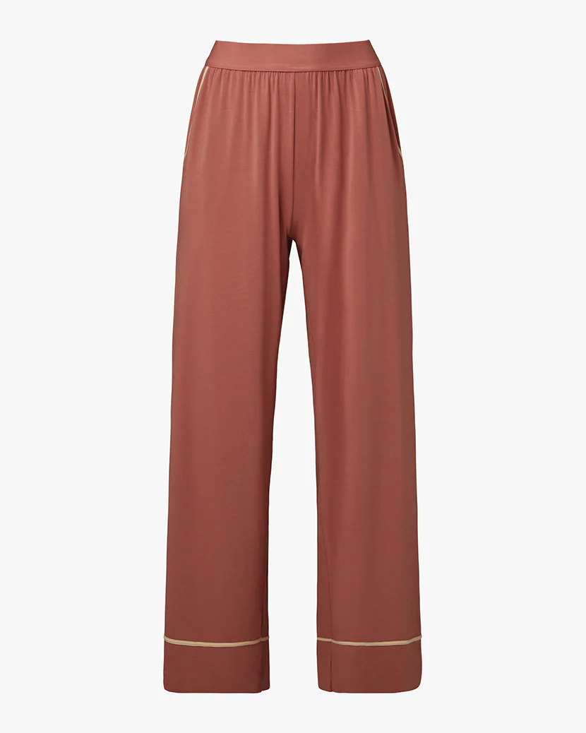 Piped Wide Leg Pant